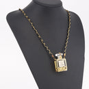 CHANEL Perfume Necklace Metal Gold CC Auth mr2694-15
