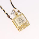 CHANEL Perfume Necklace Metal Gold CC Auth mr2694-3