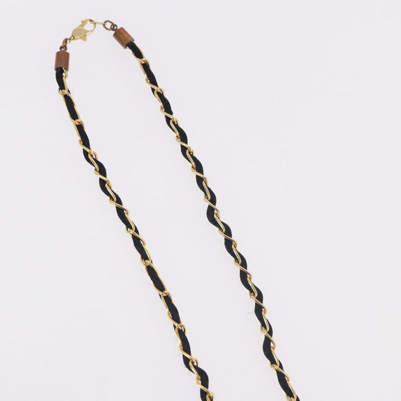 CHANEL Perfume Necklace Metal Gold CC Auth mr2694