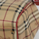 BURBERRY Nova Check Shoulder Bag PVC Beige Gold Auth mr2695-9