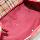 BURBERRY Nova Check Shoulder Bag PVC Beige Gold Auth mr2695-11