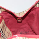 BURBERRY Nova Check Shoulder Bag PVC Beige Gold Auth mr2695-12