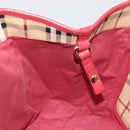 BURBERRY Nova Check Shoulder Bag PVC Beige Gold Auth mr2695-18