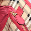 BURBERRY Nova Check Shoulder Bag PVC Beige Gold Auth mr2695-19