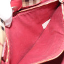 BURBERRY Nova Check Shoulder Bag PVC Beige Gold Auth mr2695-20