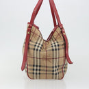 BURBERRY Nova Check Shoulder Bag PVC Beige Gold Auth mr2695-3