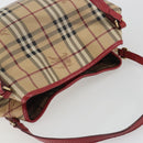 BURBERRY Nova Check Shoulder Bag PVC Beige Gold Auth mr2695-6