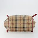 BURBERRY Nova Check Shoulder Bag PVC Beige Gold Auth mr2695-5
