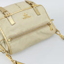 PRADA Shoulder Bag Nylon Gold Auth mr2696-6