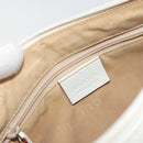 GUCCI Bamboo Shoulder Bag Leather White Silver 001 3870 Auth mr2697-10