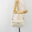 GUCCI Bamboo Shoulder Bag Leather White Silver 001 3870 Auth mr2697-24