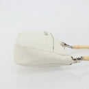 GUCCI Bamboo Shoulder Bag Leather White Silver 001 3870 Auth mr2697-3