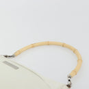 GUCCI Bamboo Shoulder Bag Leather White Silver 001 3870 Auth mr2697-8