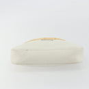 GUCCI Bamboo Shoulder Bag Leather White Silver 001 3870 Auth mr2697-5