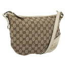 GUCCI GG Canvas Newbrit Shoulder Bag Beige Gold 169998 Auth mr2699A-1