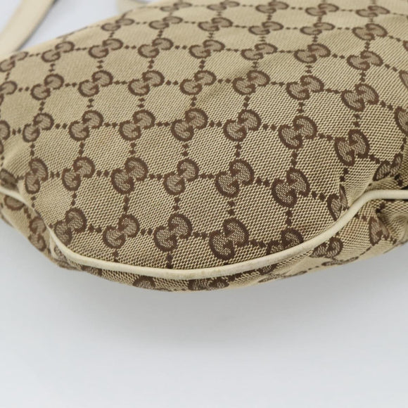 GUCCI GG Canvas Newbrit Shoulder Bag Beige Gold 169998 Auth mr2699A