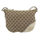 GUCCI GG Canvas Newbrit Shoulder Bag Beige Gold 169998 Auth mr2699A-2