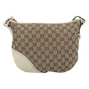 GUCCI GG Canvas Newbrit Shoulder Bag Beige Gold 169998 Auth mr2699A-3