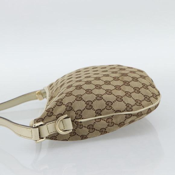 GUCCI GG Canvas Newbrit Shoulder Bag Beige Gold 169998 Auth mr2699A