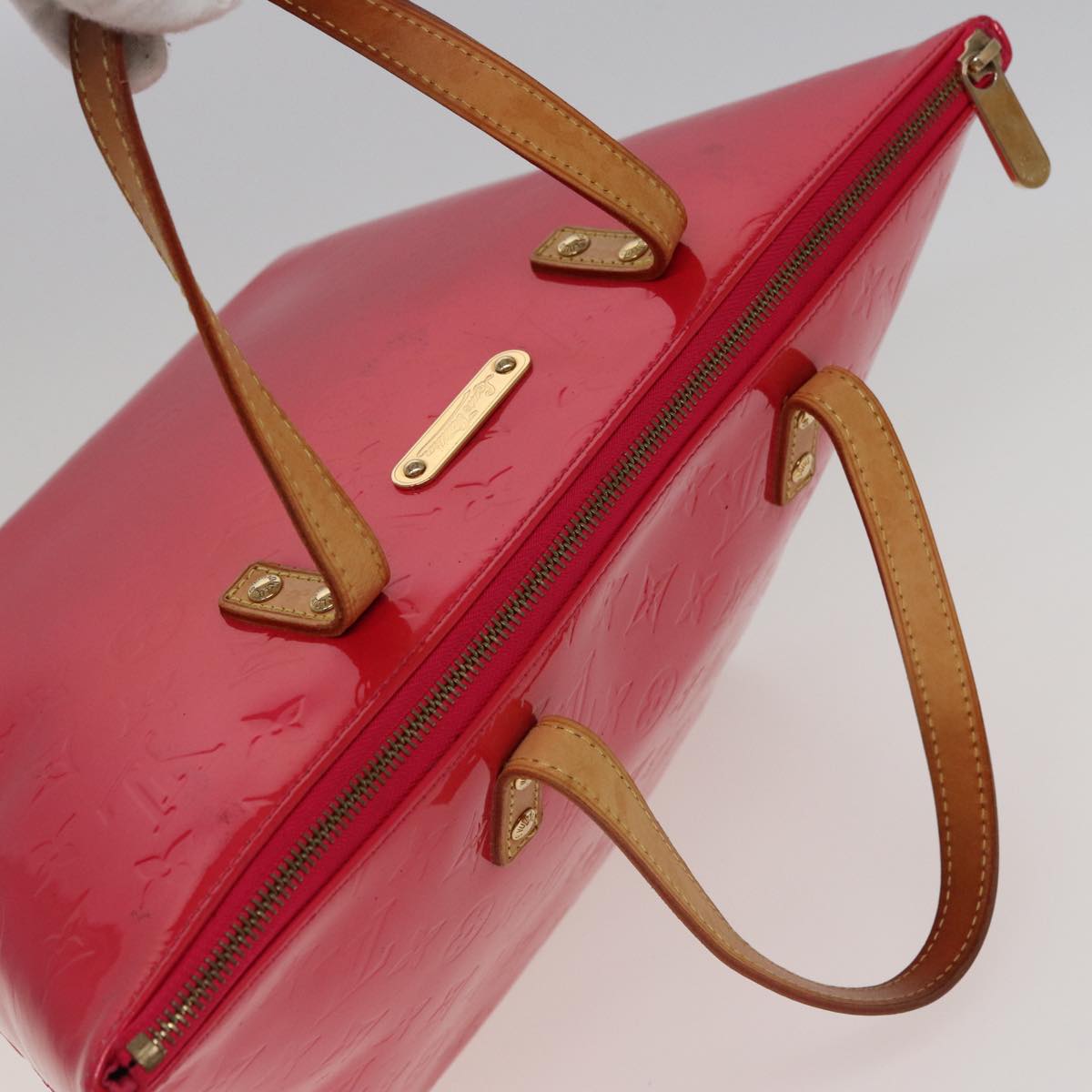 LOUIS VUITTON Monogram Vernis Bellevue PM Hand Bag Rose Pop M93669 LV Auth mr270