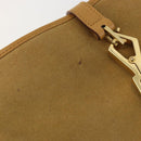 GUCCI Bamboo Shoulder Bag Suede Leather Brown Gold 001 4060 Auth mr2700A-16