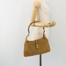 GUCCI Bamboo Shoulder Bag Suede Leather Brown Gold 001 4060 Auth mr2700A-24