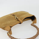 GUCCI Bamboo Shoulder Bag Suede Leather Brown Gold 001 4060 Auth mr2700A-6