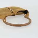 GUCCI Bamboo Shoulder Bag Suede Leather Brown Gold 001 4060 Auth mr2700A-7