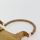 GUCCI Bamboo Shoulder Bag Suede Leather Brown Gold 001 4060 Auth mr2700A-8