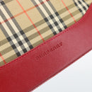 BURBERRY Nova Check Hand Bag Canvas Beige Gold Auth mr2701-17