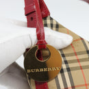 BURBERRY Nova Check Hand Bag Canvas Beige Gold Auth mr2701-10