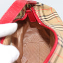 BURBERRY Nova Check Hand Bag Canvas Beige Gold Auth mr2701-19
