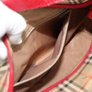 BURBERRY Nova Check Hand Bag Canvas Beige Gold Auth mr2701-21