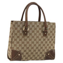 GUCCI GG Canvas Hand Bag Beige Gold 120895 Auth mr2703-1