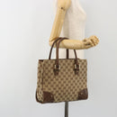 GUCCI GG Canvas Hand Bag Beige Gold 120895 Auth mr2703-22