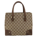 GUCCI GG Canvas Hand Bag Beige Gold 120895 Auth mr2703-13