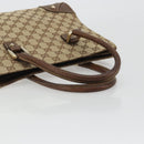 GUCCI GG Canvas Hand Bag Beige Gold 120895 Auth mr2703-7