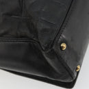 CHANEL Choco Bar Line Shoulder Bag Leather Black Silver CC Auth mr2705-13