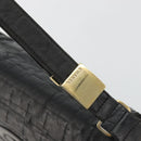 CHANEL Choco Bar Line Shoulder Bag Leather Black Silver CC Auth mr2705-14