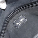 CHANEL Choco Bar Line Shoulder Bag Leather Black Silver CC Auth mr2705-17