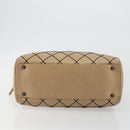 CHANEL Wild Stitch Hand Bag Leather Perfo Beige Gold CC Auth mr2706-10