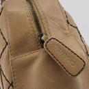 CHANEL Wild Stitch Hand Bag Leather Perfo Beige Gold CC Auth mr2706-16
