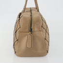 CHANEL Wild Stitch Hand Bag Leather Perfo Beige Gold CC Auth mr2706-5