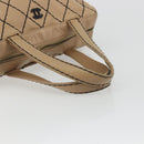 CHANEL Wild Stitch Hand Bag Leather Perfo Beige Gold CC Auth mr2706-7