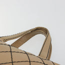 CHANEL Wild Stitch Hand Bag Leather Perfo Beige Gold CC Auth mr2706-8