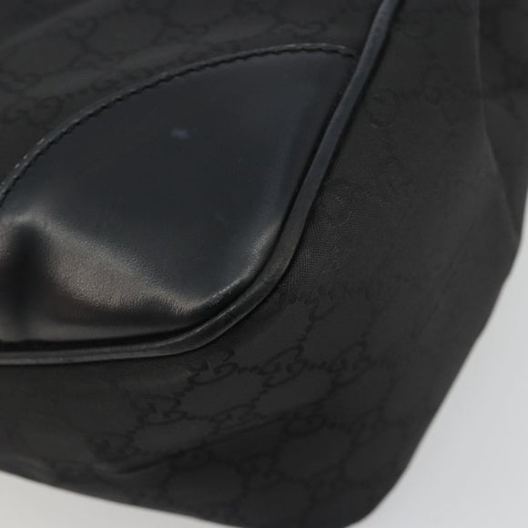 GUCCI GG Canvas Shoulder Bag Nylon Black Gold 257265 Auth mr2707A