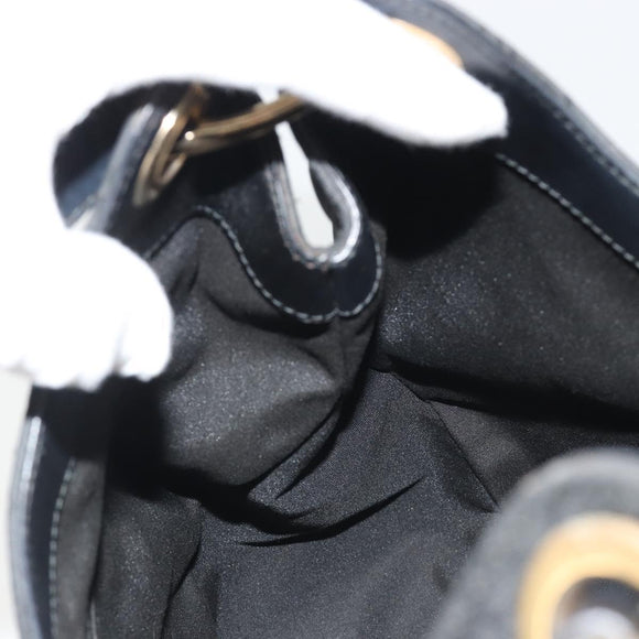 GUCCI GG Canvas Shoulder Bag Nylon Black Gold 257265 Auth mr2707A