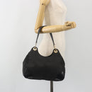 GUCCI GG Canvas Shoulder Bag Nylon Black Gold 257265 Auth mr2707A-22