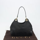 GUCCI GG Canvas Shoulder Bag Nylon Black Gold 257265 Auth mr2707A-12