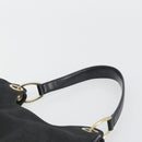 GUCCI GG Canvas Shoulder Bag Nylon Black Gold 257265 Auth mr2707A-8